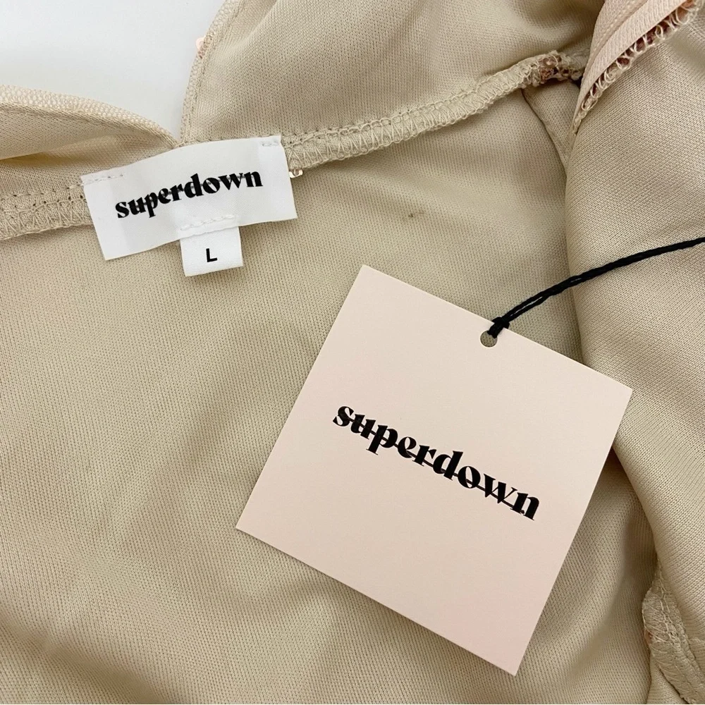 Superdown Abigal Mini Dress in Gold Size L